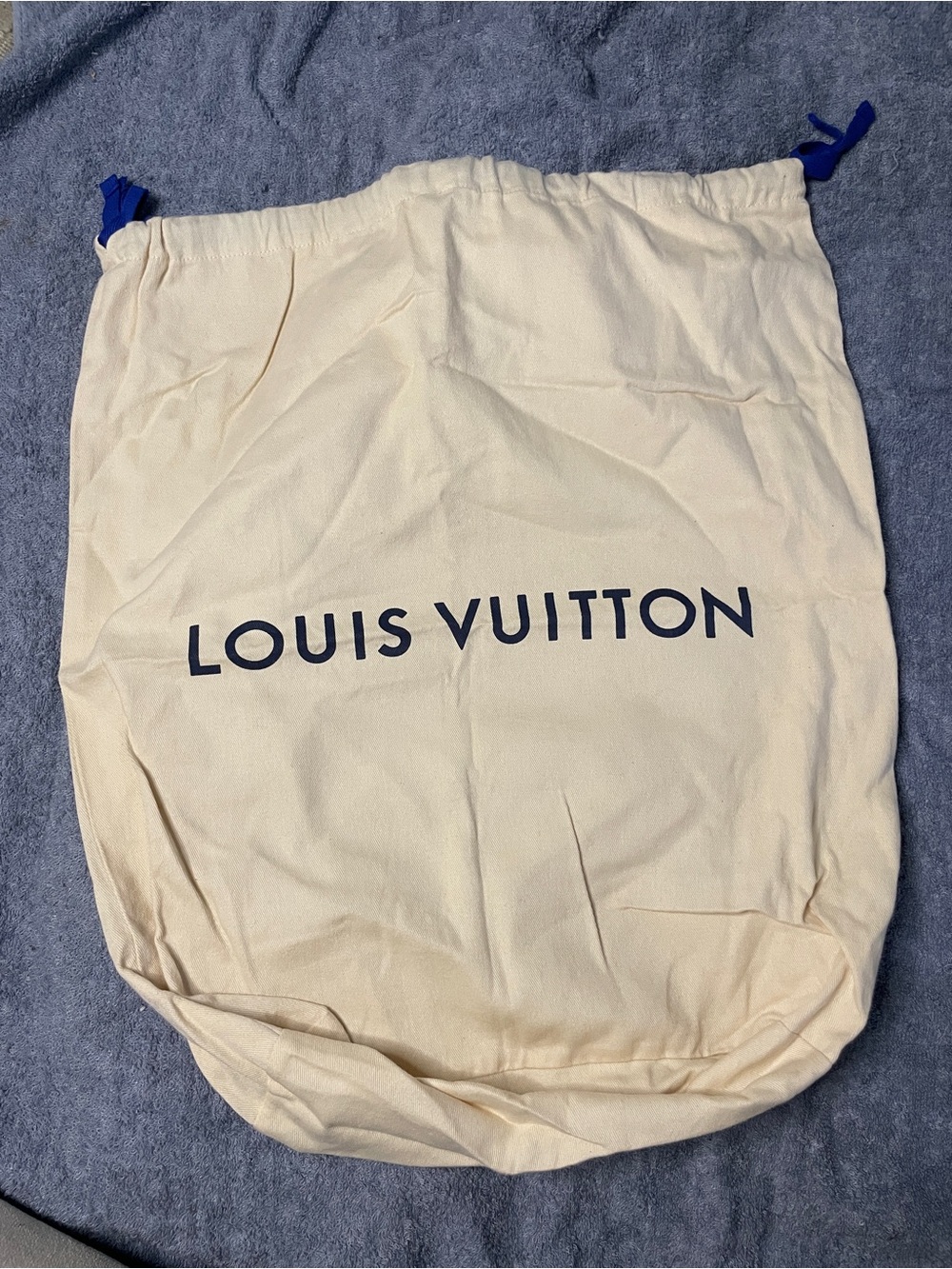 LOUIS VUITTON Beige Cotton Drawstring Dust Bag